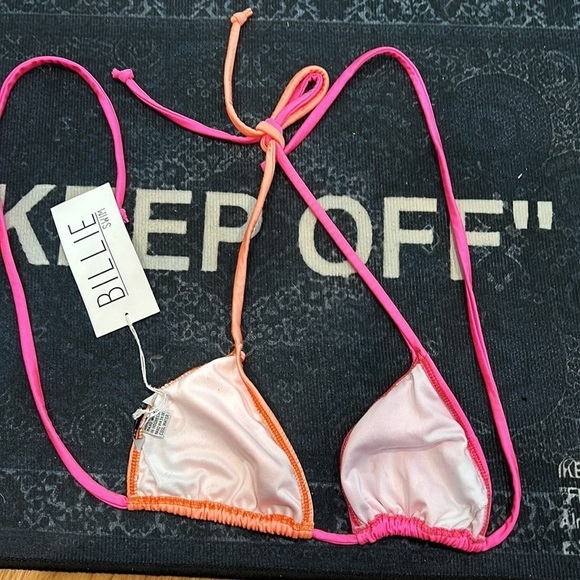 Billie swim two-piece color block highlighter neon bikini swim set women’s xs - Picture 7 of 8